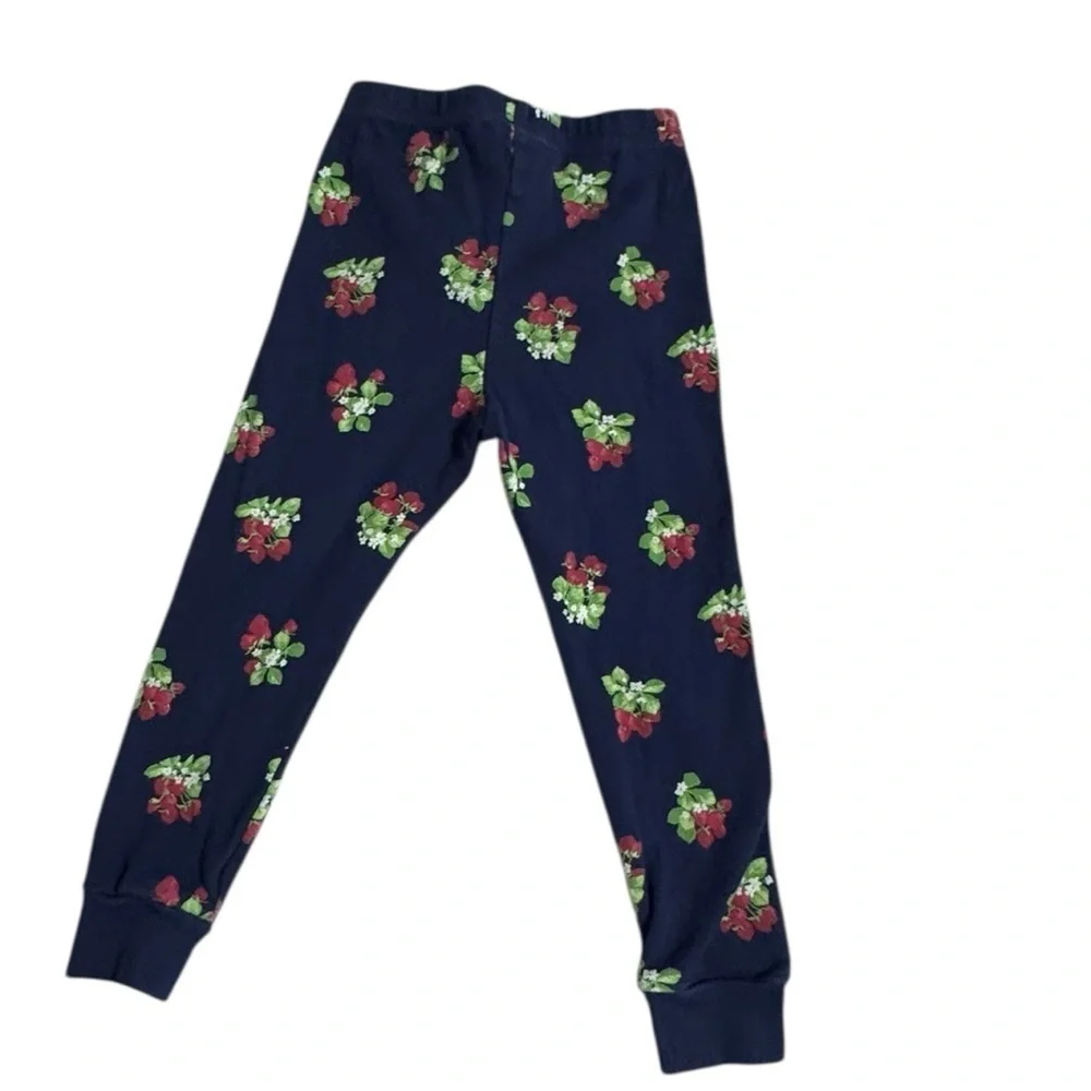 Janie and Jack Girls 3Pajama Set Long Sleeve blue with strawberries